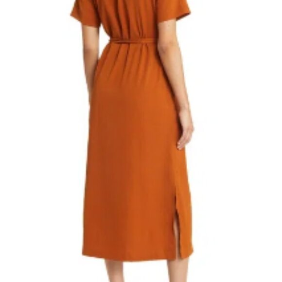 Zoe And Claire Patch Pocket Tie Belt Crepe Dress - Picture 3 of 4